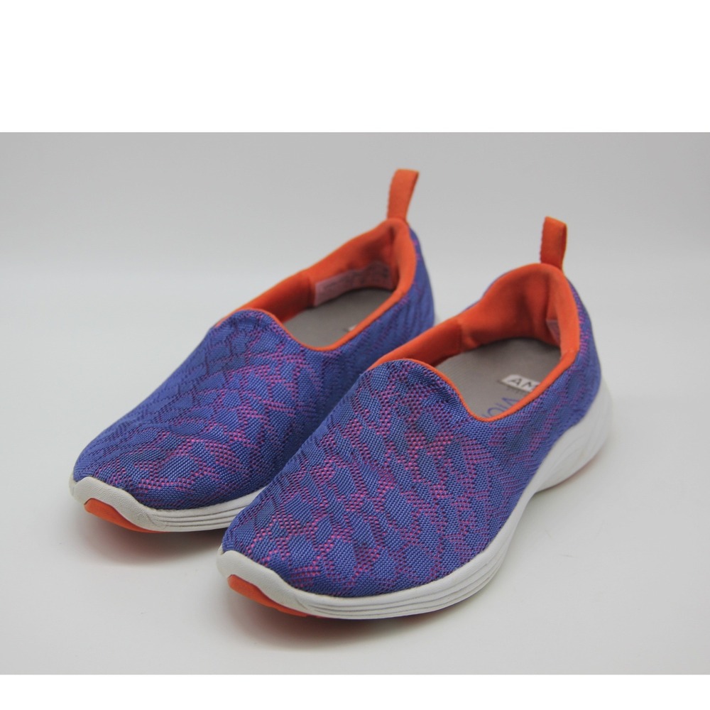 VIONIC AMS 331 Hydra Blue Orange Orthotic Slip On Women Comfort Shoes Size 6.5 M